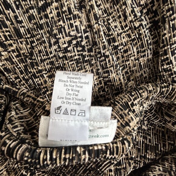 Coldwater Creek Womens XL Black & Beige Textured Button-Up Shirt Lightweight - Picture 4 of 7